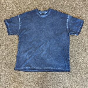 Blanks Blue Mineral Wash Tee XL Made in USA Vintage 100% Cotton Y2K Retro 90s